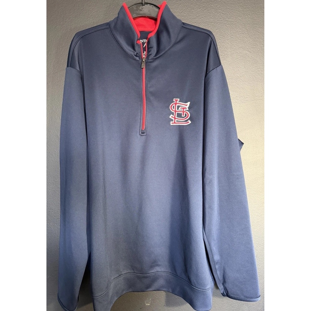 Antigua‎ St. Louis Cardinals Baseball Men's Sweatshirt XL Blue Long Sleeve